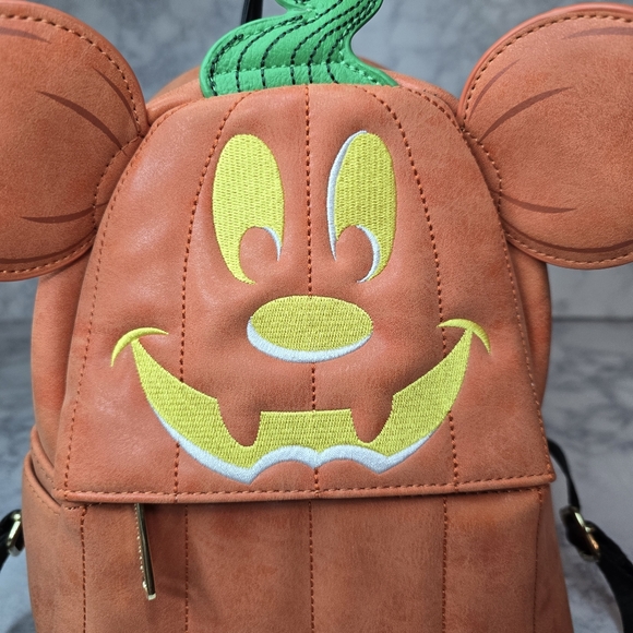 Disney Parks Loungefly Pumpkin Mickey Mini Backpack - Picture 7 of 12